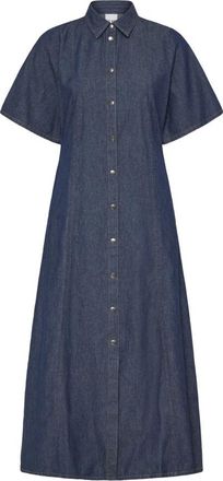 Ichi Jurken - Dames - Shirt Kleedjes - Blauw - XL - Denim - Kleedjes