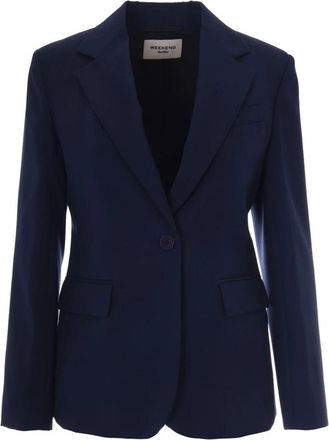 Max Mara Wkdlamine Blazer - Dames - Blazers - Blauw - 2XS - Wol - Jassen