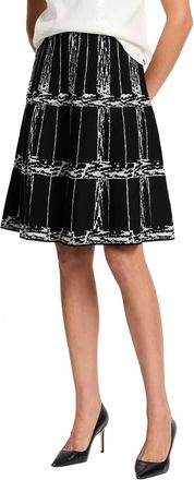 Nic+Zoe Etched Plaid Knit Skirt In Black