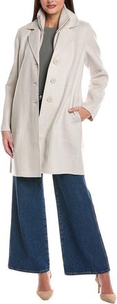 Forté Cashmere Knit Wool & Cashmere-Blend Coat