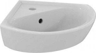 Royal Plaza Ideal Standard Eurovit hoekfontein met kraangat met overloop 34x34cm keramiek wit