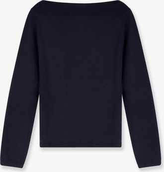 Max Mara Womens Cashmere Sweater With Removable Band Blue