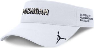 Jordan Brand Mens Jordan Brand White Michigan Wolverines 2025 On-Field Gameday Performance Ace Adjustable Visor at Nordstrom, Size Medium/large