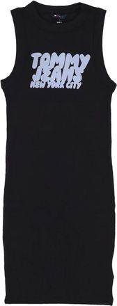 Tommy Hilfiger Zwarte Bubble Tank Jurk - Dames - Korte kleedjes - Zwart - S - Katoen - Kleedjes