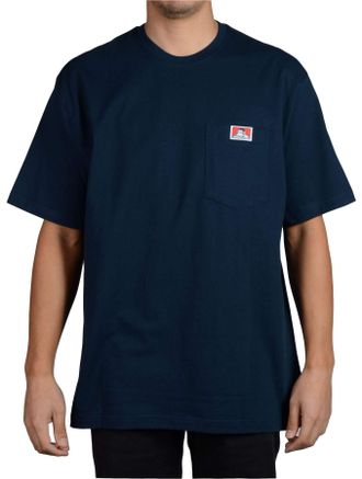 Ben Davis Classic Mens Short Sleeve T-Shirt with Pockets, Navy, L