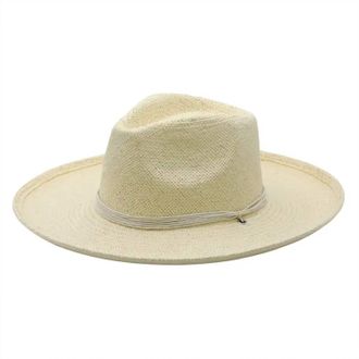 Peter Grimm Unisex Martinique Straw Fedora Hat In Ivory