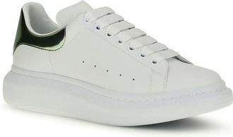 Alexander McQueen Mens White Calf Leather Bos Taurus Platform Sneakers