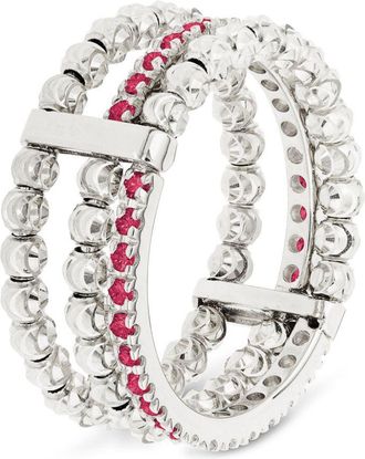 Officina Bernardi 18kt white gold Moon Eden ruby ring - women - 18kt White Gold/Ruby - 7 - Silver