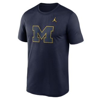 Nike Mens Michigan Color Pop Logo Legend Jordan Brand Dri-FIT College T-Shirt in Blue | NKGK41SMWN-9VG