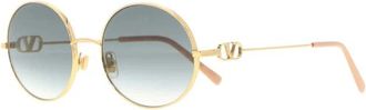 Valentino Garavani VLogo Signature Zonnebril met Rond Montuur - Dames - Zonnebrillen - Geel - ONE Size - Nylon - Accessoires