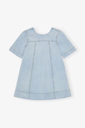 Ganni Blue Light A-line Mini Denim Dress - Size 10/12 Organic Cotton
