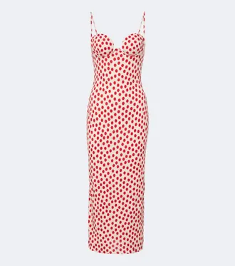 Alaia Polka-dot jersey midi dress