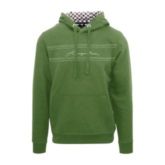 Aquascutum Heren Signature Regular-hoodie (Militair Groen)