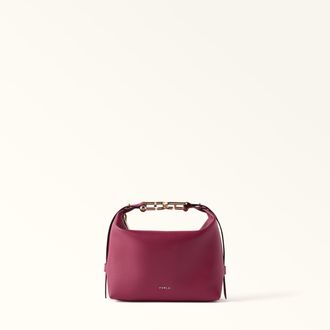 Furla Tonie Borsa A Spalla Xl Rododendro Rosa Pelle Morbida Testurizzata Ares Donna