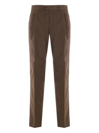 Caruso pleated corduroy trousers - Brown