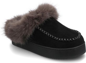 Journee Collection Womens Taran Sherpa Mule Slipper