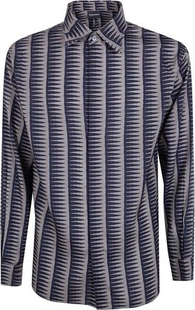 Emporio Armani Shirt met lange mouwen en print - Heren - Casual Overhemden - Veelkleurig - S - Overhemden