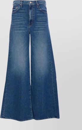 Mother wide-leg faded five-pocket belt contrast