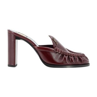 Saint Laurent Le Loafer Leren Sandalen - Dames - Muiltjes - Rood - 40 EU - Leer - Schoenen