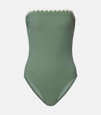 Karla Colletto Lia scalloped bandeau swimsuit