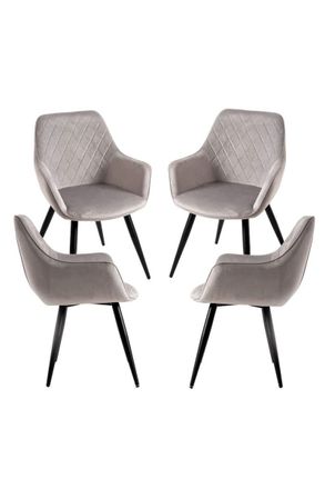 Regalos Miguel Regalos Miguel - Packs Sillas Comedor - Pack 4 Sillas Kres Terciopelo - Gris