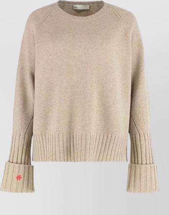 Tory Burch wool embroidered asymmetric jumper