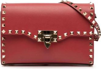 Valentino Pre-owned Cross Body Bags, female, Red, Size: ONE SIZE Pre-owned Leather Shoulder Bag