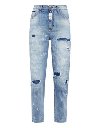 Philipp Plein Denim Trousers Mom Fit
