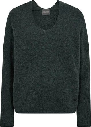 Mos Mosh V-Hals Gebreide Trui MMThora Stijl - Dames - Ronde hals truien - Zwart - XL - Truien & Vesten