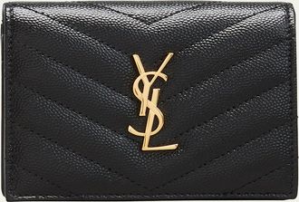 Saint Laurent YSL Monogram Grain de Poudre Flap Card Case