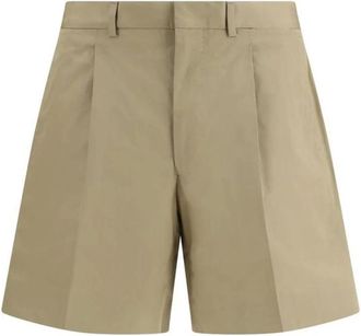 Prada Casual Shorts, male, Beige, Size: M Pleated Tailored Shorts