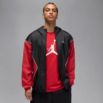 Nike Jordan Mens Jordan Brooklyn Hooded Draft Jacket in Black | HF9333-013