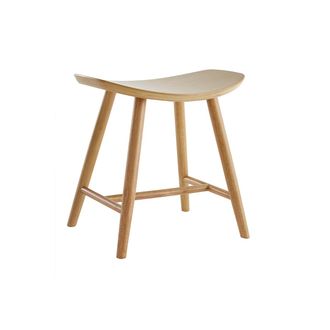 Miliboo Taburete Bajo De Madera Clara 46,5 Cm Demory