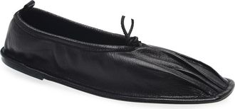 Hereu Puntera Pleated Square Toe Flat in Black at Nordstrom, Size 11.5Us
