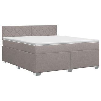 vidaXL Cama Box Spring Con Colch&oacute;n Con Cabecera Topo 140 X 190 Cm Tela Vidaxl