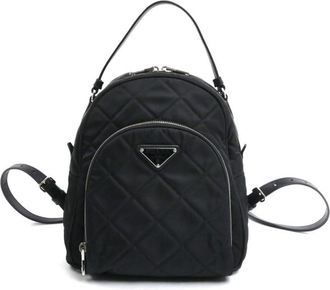 Prada Black Nylon Leather Backpack (Pre-Owned)
