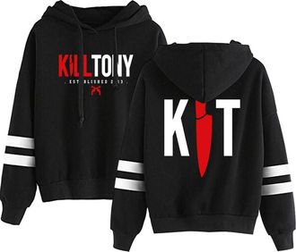 Generic Kill Tony Fashion Mens Hoodie Casual Loose Tracksuit (Black,L)