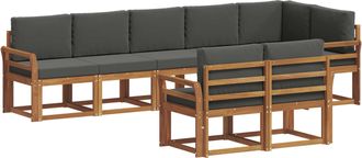 vidaXL Conjunto De Sof&aacute;s De Exterior 8 Uds. Natural Y Antracita Vidaxl