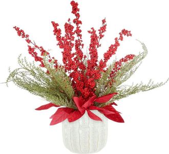 Creative Displays Inc. Handmade Holiday Centerpiece With Cedar, Magnolia Leaves & Berries