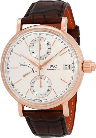 IWC Pre-owned IWC Portofino Monopusher Chronograph Silver-Plated Dial Mens Watch IW515104