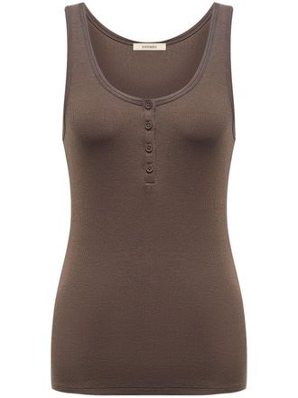 12 Storeez Henley rib-knit tank top - Brown