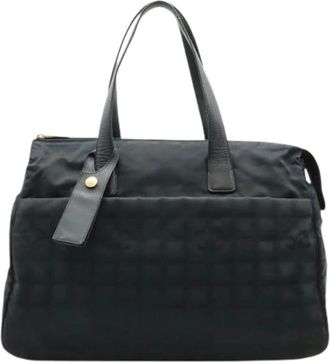 Chanel Pre-owned Tote Bags, female, Black, Size: ONE SIZE Pre-owned Vintage Nylon Tote Bag