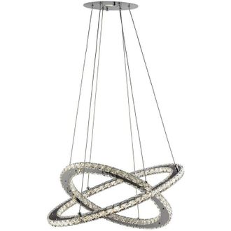 Searchlight Clover - L&aacute;mpara Colgante De Techo Led 1 Integrada, Cromo Con Cristales, Gu10 - Searchlight