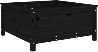 vidaXL Jardinera Madera Maciza De Pino Negro 82,5x82,5x39 Cm Vidaxl