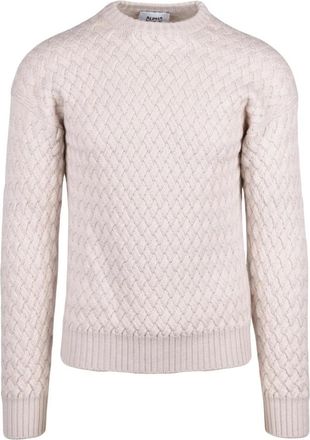 Alpha Studio Maglione Intrecciato - Heren - Ronde hals truien - Beige - XL - Wol - Truien & Vesten