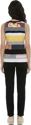 Dolce & Gabbana Graphic Patchwork Cotton Tank Top - White