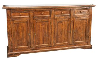 Biscottini International Biscottini - Alacena Country De Madera Maciza De Tilo Acabado Con Efecto Nogal 202x45x103 Cm