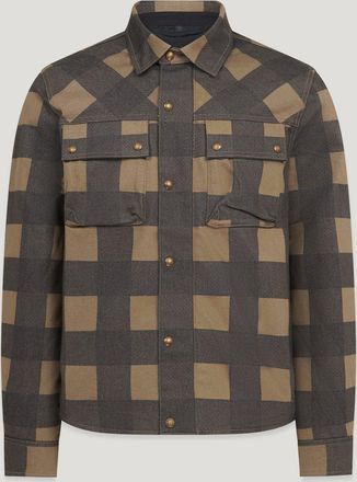 Belstaff Mansion Motorcycle Overshirt Mens Cotton Mix Belstaff Olive / Black Size 2XL