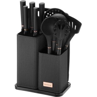 OEM Juego De Cuchillos De Cocina En Bloque Con Utensilios De Cocina Y Tabla De Cortar, 12 Piezas, Klausberg Kb-7835