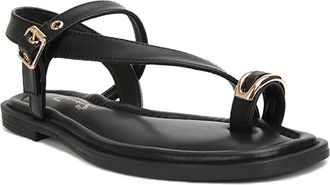 Seven 7 Cross Strap Flat Sandal in Black at Nordstrom Rack, Size 6.5